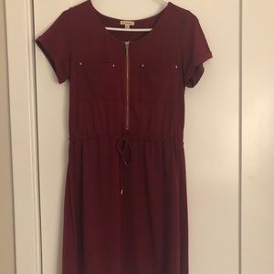 Knee length dress maroon